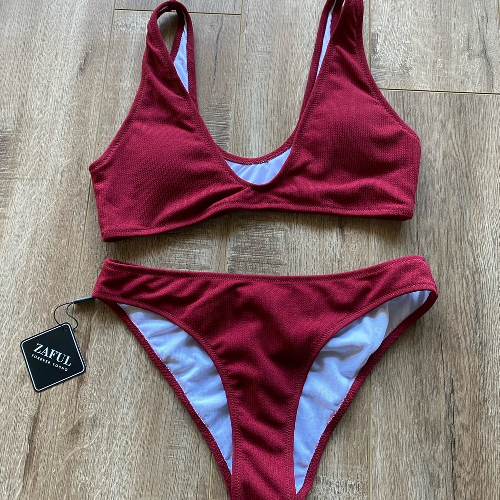 Zaful maroon bikini set